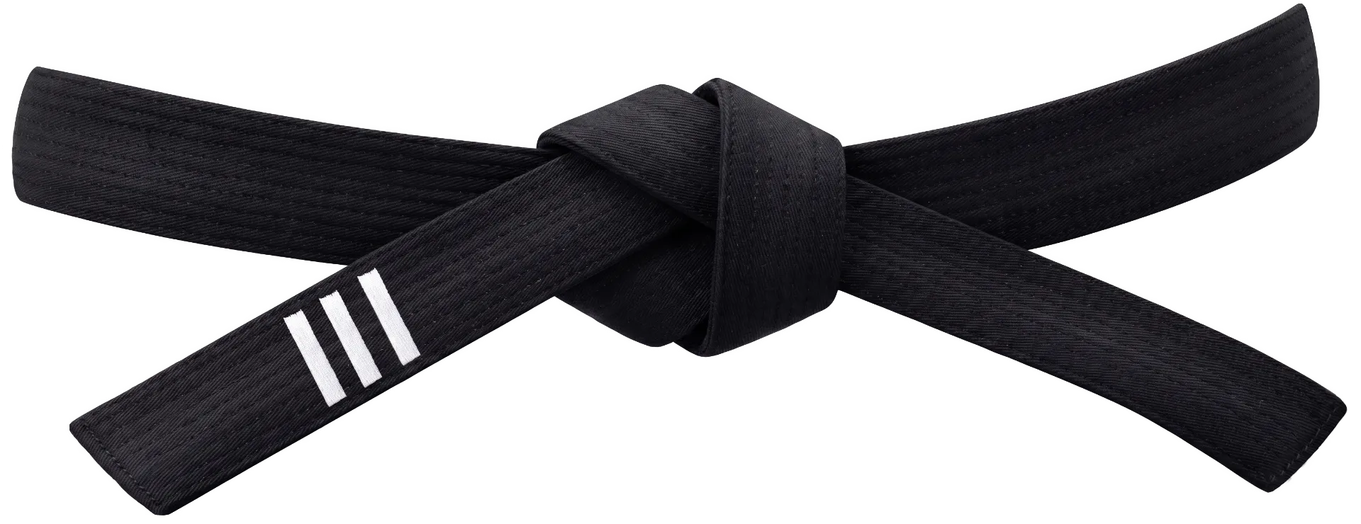3rd Dan Taekwondo black belt with three white rank stripes.