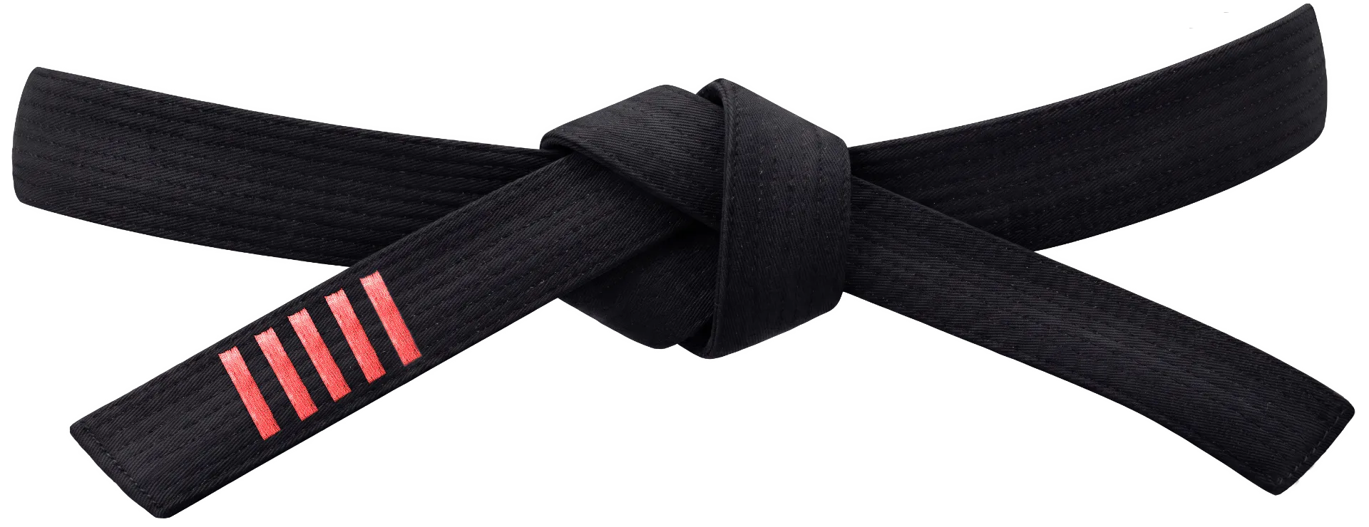 5th Dan Taekwondo black belt with five red rank stripes.